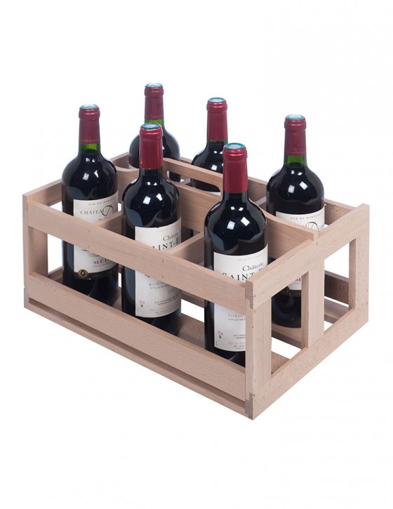 Casier 6 bouteilles en bois pour cave à vin Prestige La Sommelière