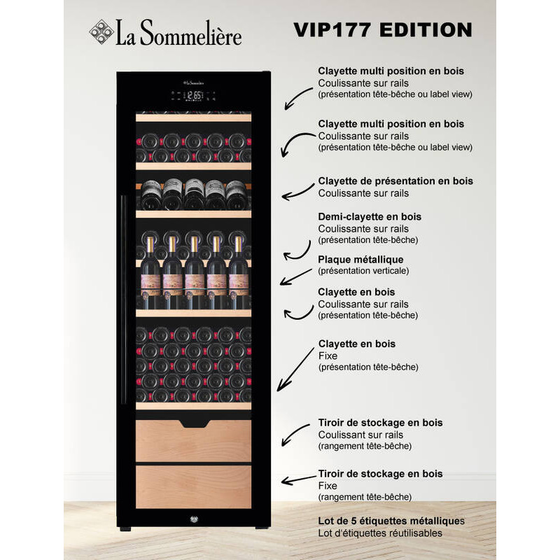 Cave de vieillissement VIP177_EDITION  177 bouteilles - La Sommelière