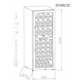 Frigo cantina multizona ECS80.2Z, 75 bottiglie